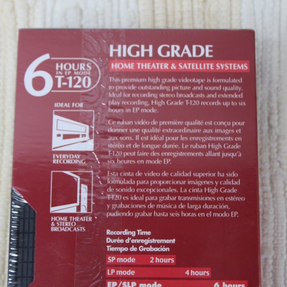 MAXELL LOT 2 T-120 HIGH GRADE 6 HOUR BLANK VIDEO CASSETTE TAPES VHS NEW-SEALED - Picture 8 of 9